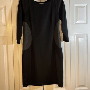 Laundry by‎ Shelli Segal Black with Gray Inserts at Waist Bodycon Dress Sz 8